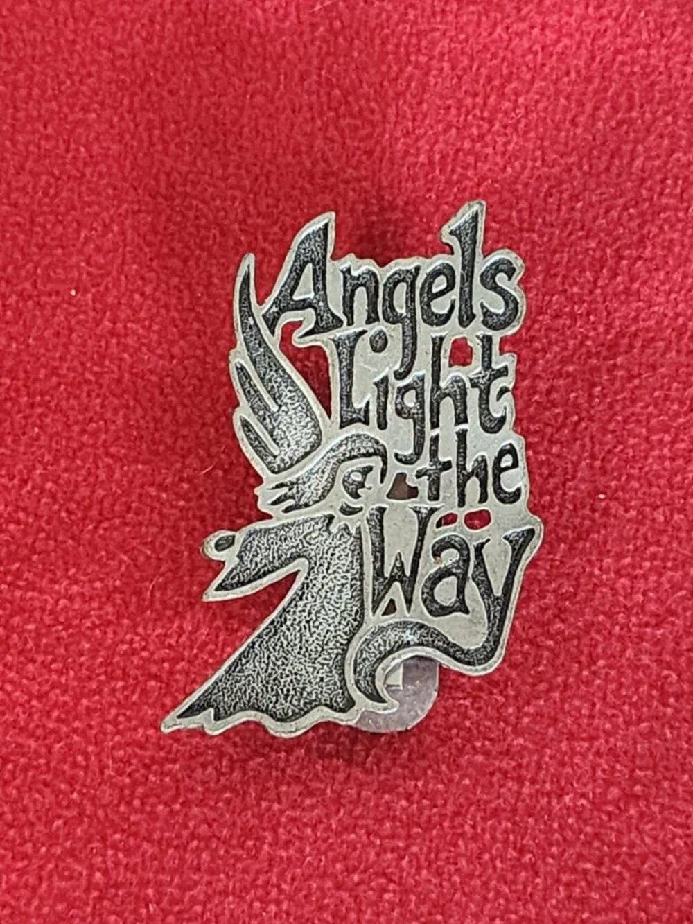 Camco Vintage Silver Tone Angels Light the Way Guardian Angel Visor Money Clip